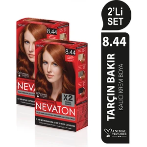 2 X 2'Li Set 8.44 Tarçın Bakır Kalıcı Krem Saç Boyası Seti (4 Boya + 4 Oksidan)