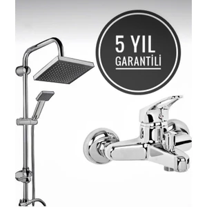 Gümüş Mix Banyo Bataryası Robot Yağmurlama Tepe Duş Seti Duş Başlığı 2'li Tepe Duş Sistemleri Pirin