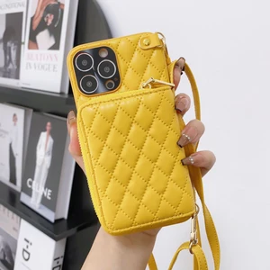 IPHONE14PROMAX Fermuarlı Kart Tutucu Cep Telefonu Koruyucu Deri Kılıf Için Uygundur (Yurt Dışından)