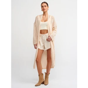 60227 Kimono Kol Ajurlu Triko Hırka-Natural