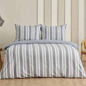 Sarah Anderson Rosery Tek Kişilik Ipliği Boyalı Nevresim Takımı Mavi