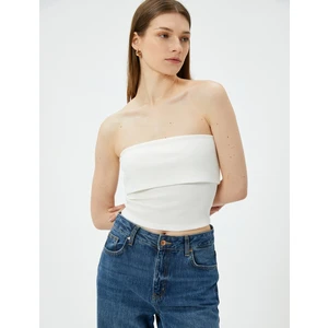 Straplez Üst Kat Detaylı Ribanalı Slim Fit