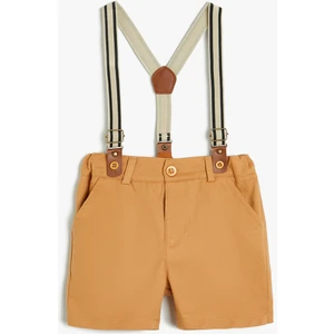 Askılı Chino Şort Cep Detaylı Pamuklu