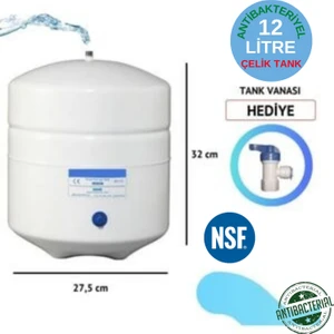 Aqua Deutsche 12 Litre (3.2 Galon) Çelik Su Arıtma Cihazı Tankı