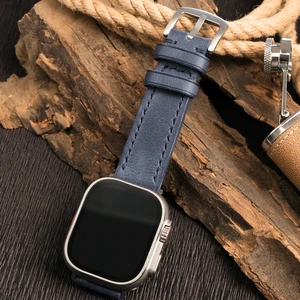 Apple Watch Deri Kordon 38MM 40MM 41MM Seri 3 4 5 6 7 Se 8 9 Uyumlu Mavi Hakiki Deri Kayış