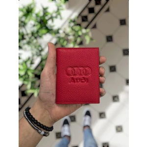 Visso Leather 1904 Audi Logolu Deri Araç Ruhsat Kılıfı - Ruhsat Kabı Isme Özel Çanta Cüzdan