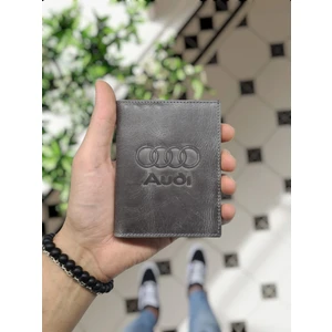 Visso Leather 1904 Audi Logolu Deri Araç Ruhsat Kılıfı - Ruhsat Kabı Isme Özel Çanta Cüzdan