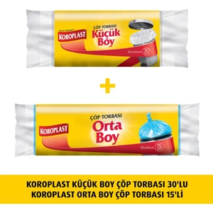 Küçük Boy Çöp Torbası 30'lu x1 Adet + Orta Boy Çöp Torbası15'li x1 Adet