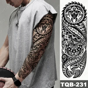 Gerçekci Geçici Maori Desen Kol Kaplama Tattoo Dövme Modelleri
