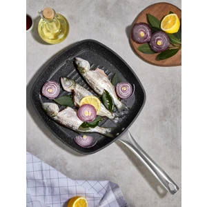 Black Line Kare Kapaksız Granit Tava 28 Cm