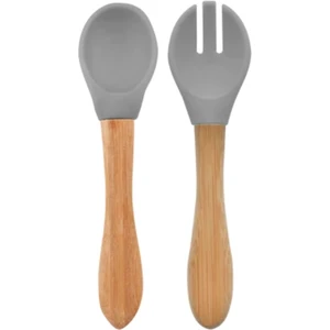 Oioi Mama Kaşığı Çatal Seti 9+ Ay Powder Grey