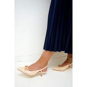 Brenda Ten Rugan Gold Detaylı Kadın Topuklu Ayakkabı