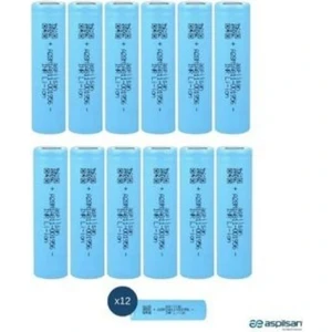 INR18650A28 3.7V 2900 mah 25A Discharge Şarjlı Li Ion Pil 12 Adet Set