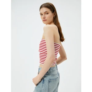 Straplez Üst Kat Detaylı Ribanalı Slim Fit