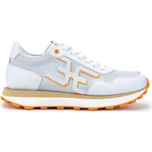 Erkek Deri Beyaz/turuncu Sneakers & Spor Ayakkabı 510 FU0876B Erk Ayk Y24 Bıanco/arancıo