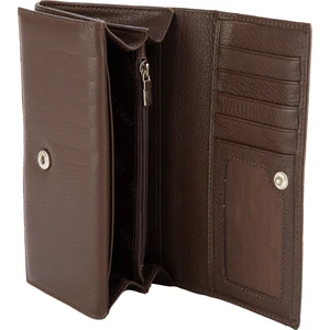 Karalı Deri Hakiki Deri Kadın Portföy Cüzdanı Kahve BC411-02