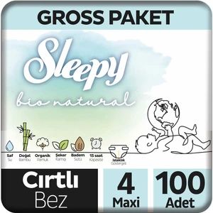 Bio Natural Gross Paket Bebek Bezi 4 Numara Maxi 100 Adet