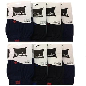 8'li Fırsat Ürünü! Erkek Penye Havlu Bel Boxer Siyah - Lacivert Renk