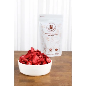 ANTEP PAZARI Çilek Kuru Meyve Cipsi - Dondurularak Kurutulmuş Freeze Dried Çıtır Çilek - 15 gr