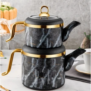 Özlife Vigo Golden Aile Boy Granit Çaydanlık Takımı