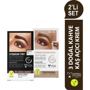 2'Li Set Kaş Boyası  3 Doğal Kahve+ Kaş Açıcı Krem (Vegan)