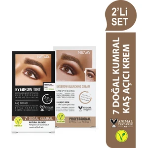 2'Li Set Kaş Boyası  7  Doğal Kumral + Kaş Açıcı Krem (Vegan)