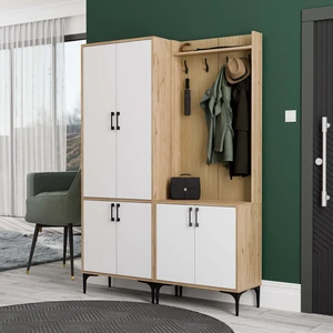 Set 5032-5002 Royal 6 Kapaklı 9 Askılı Portmanto Sepet-Yunus-Beyaz