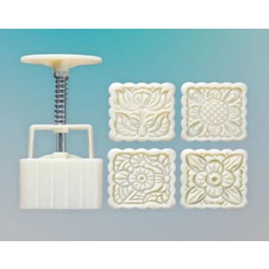 Kare Mooncake Basmalı 4 Lü Kopat Set Kurabiye Kalıbı