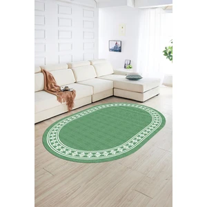 Napoli Home Dijital Kaymaz Yıkanabilir Jüt-Hasır Desen Oval Yolluk Mutfak Salon Halısı, N-O-Jüt-20-Yeşil,