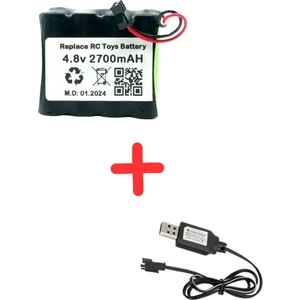 Eufy Rastar 4.8V 2700MAH Oyuncak Araba Bataryası Siyah Soket+Usb Şarj Cihazı