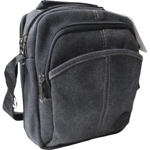 Postacı Çantası Omuz Askılı Çanta 4 Bölmeli Kadın Erkek Kanvas Kumaş Mini Iş Ofis Evrak Çantası Çapraz Body Bag Su Geçirmez 25X20X10 Siyah