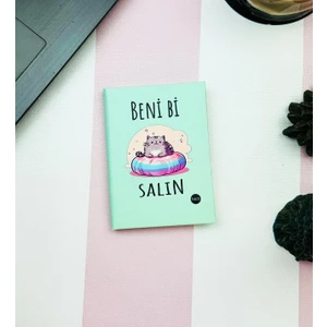 Beni Bi Salın Yeşil Tasarımlı Sert Kapaklı Mini Defter