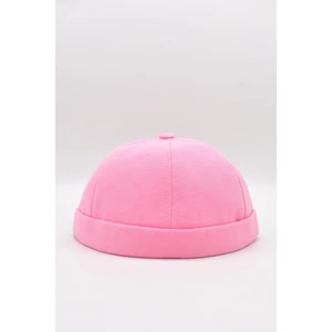 Kadın Hipster Katlamalı Cap Pembe Docker Şapka