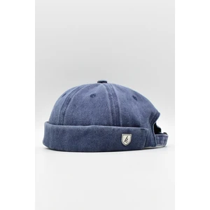 Vintage Retro Lacivert Eskitme Pamuk Cap Docker Şapka