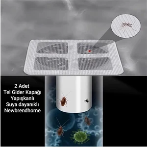 Emrah Gültekin Banyo Duş Gider Süzgeci Gider Kapağı Saç Küvet Drenajı Duş Tahliye Kapağı 10X10 cm Yapışkanlı Temizlik Teli