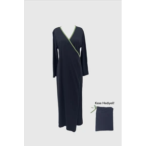 1998_Bağlamalı Pamuklu Kumaş Namaz Tesettür Elbisesi