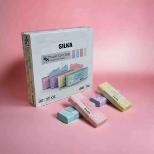 Silgi Renkli Desenli 4'lü