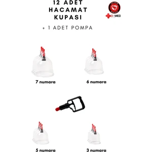 13'lü Hacamat Kupası Vakumlu Seti