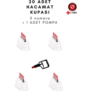 5 Numara Hacamat Kupası 26 Adet + 1 Adet Pompa