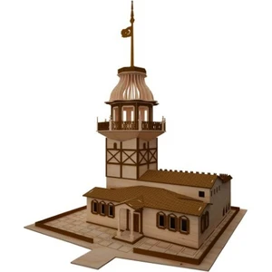 3D Sergi 3D Ahşap Puzzle - Kız Kulesi Maketi 197 Parça Boyanabilir Aktivite
