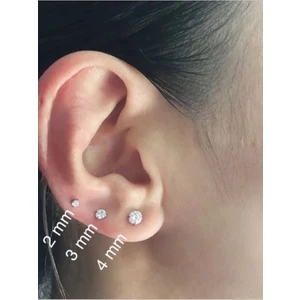 3'lü Cerrahi Çelik Tragus Helix Dudak Kıkırdak Piercing Küpe (Bar Uzunluğu Seçiniz)