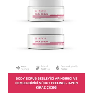 Body Scrub Besleyici Arındırıcı ve Nemlendirici Vücut Peelingi Japon Kiraz Çiçeği İkili Set