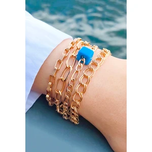 Trend Collection Kadın Altın Kaplama Gold 4 Lü Bileklik Seti Klasik Minimal Set