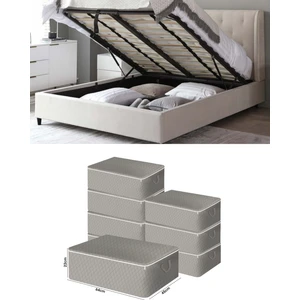 8 Adet Büyük Boy Baza Altı Kapitone Desenli Hurç Kazak Yastık Çok Amaçlı Yorgan Hurcu 64X45X20CM