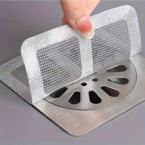 Main Shop 4 Adet Yapışkanlı Tek Kullanımlık Banyo Gider Saç Kıl Tutucu ve Mutfak Evye Çöp Ayırma Süzgeci