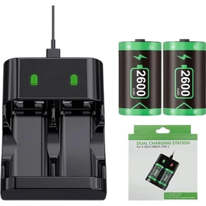 Xbox Series S ve X / Xbox One ve S Kumandaları Çift Bataryalı 2600 mAh Şarj Kiti