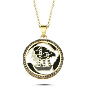 Kayra Mücevher Mineli Terazi Burcu Altın Kaplama Kolye