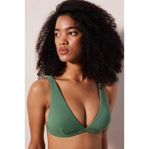 Basic Deep V Yeşil Bikini Üstü