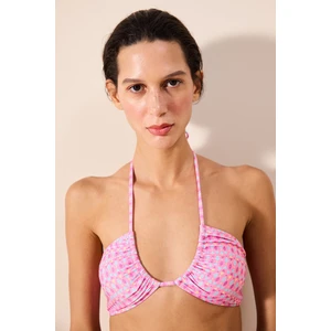 Mosaic Straplez Pembe Çok Renkli Bikini Üstü