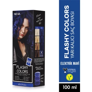 Flashy Colors (Vegan)  Elektrik Mavi Direkt Uygulanan Yarı Kalıcı Saç Boyası 100ML